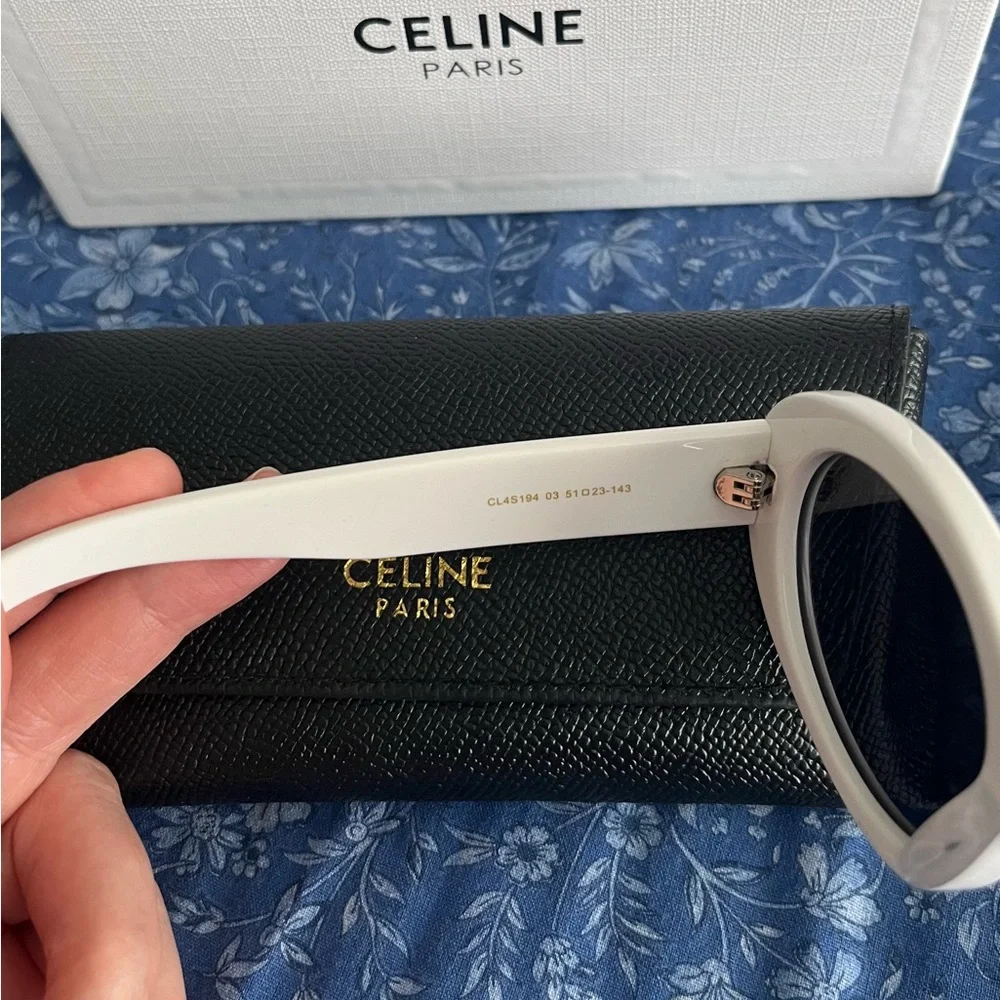 Celine Triomphe White Oval Sunglasses - Picture 4 of 4